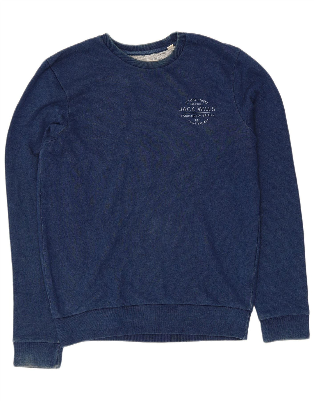 JACK WILLS Felpa da uomo Maglione piccolo cotone blu