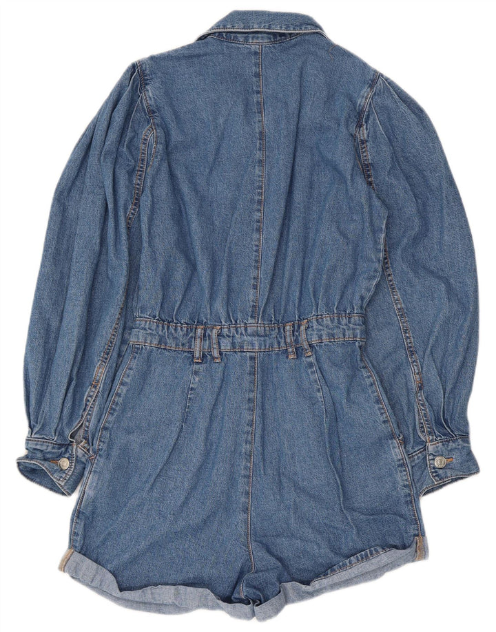 Tutina corta in denim da donna Zara UK 4 XS blu cotone