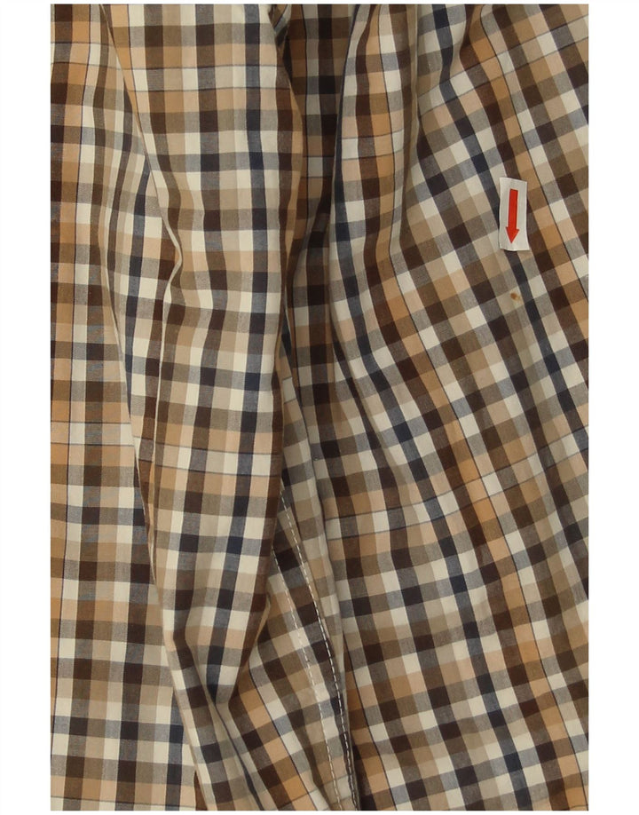 Camicia da uomo Marlboro Classics in cotone a quadri marroni grandi