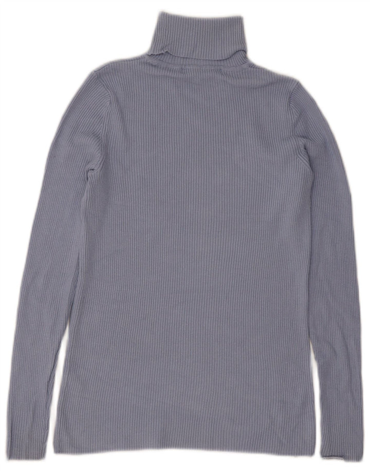 Marks & Spencer Top da donna a maniche lunghe UK 10 Small Blu Viscosa