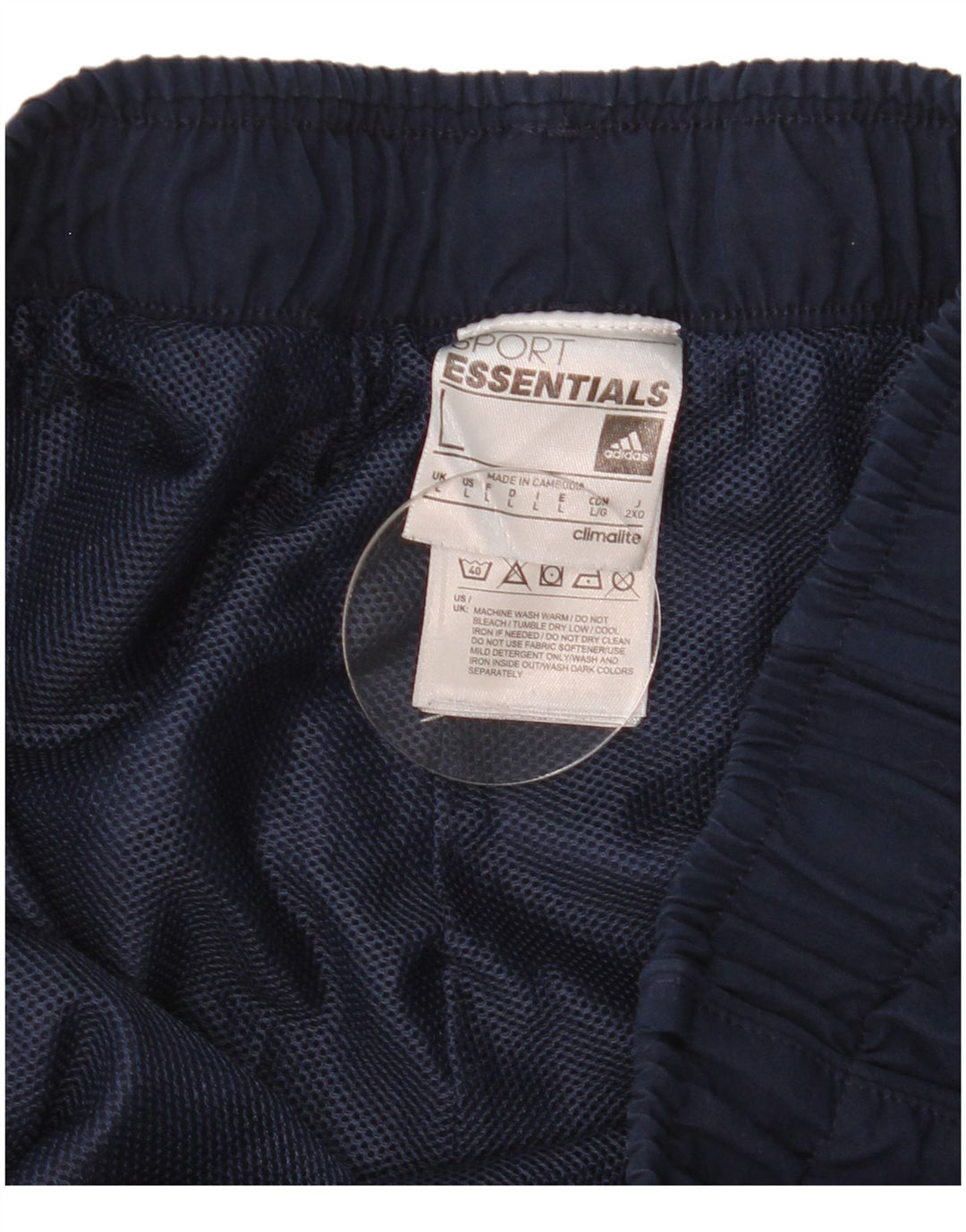 Pantaloncini sportivi Adidas Climalite da uomo di grandi dimensioni in poliestere blu navy