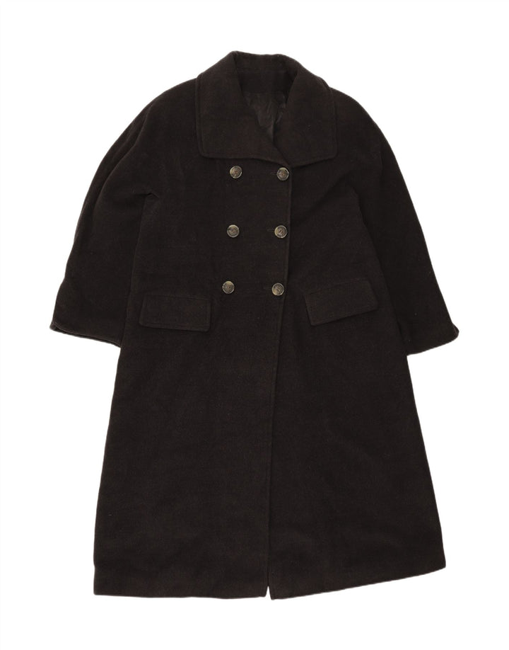VINTAGE Womens Double Breasted Coat IT 44 Medium Grey Acetate Vintage Vintage and Second-Hand Vintage from Messina Hembry 