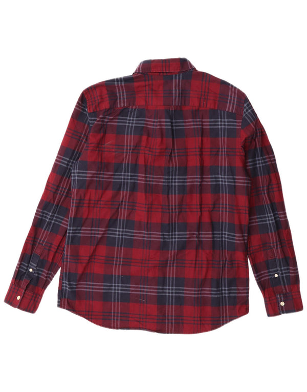 Gap Mens Standard Standard Fit Flannel Shirt Large Red Check Cotton