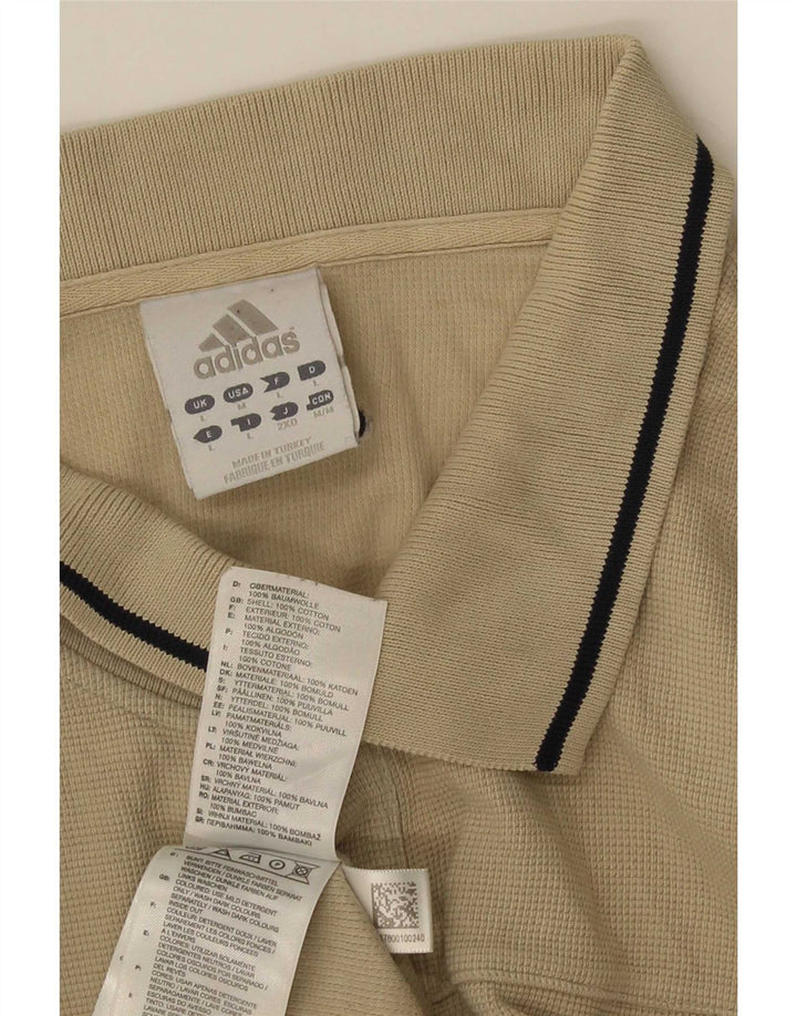 Polo Adidas da uomo in cotone a righe larghe beige