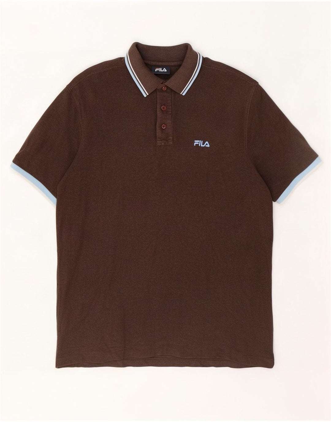 Polo da uomo Fila Large in cotone marrone