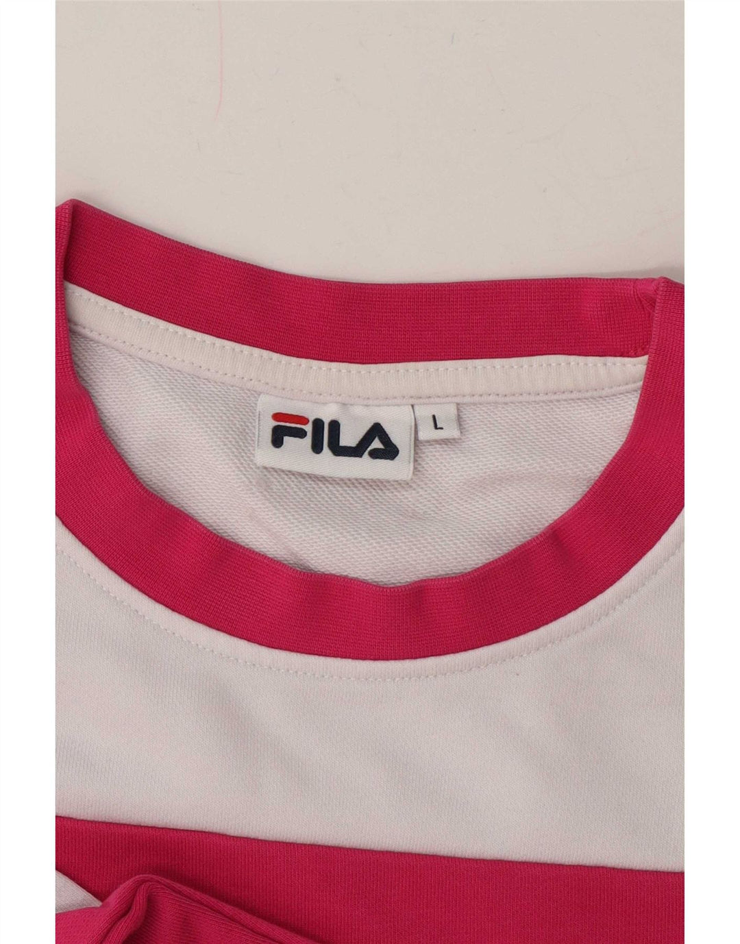 Felpa corta oversize da donna Fila, maglione UK 16, grande, colore bianco