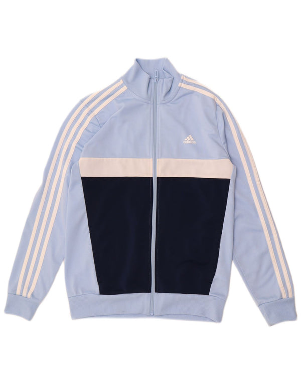 Giacca da tuta da ragazzo Adidas 13-14 anni in poliestere color block blu