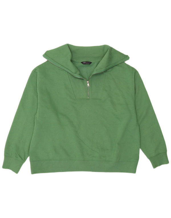 Marks & Spencer Womens Loose Fit Sweatshirt Jumper UK 16 Large Green