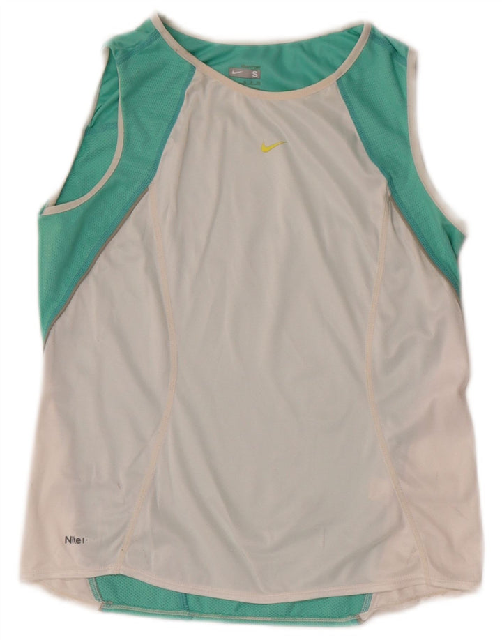 Canotta corta da donna Nike UK 8 Small White Colourblock