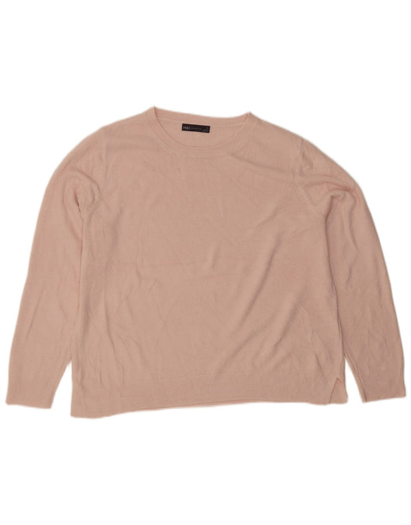 Maglione maglione con scollo a barca da donna Marks & Spencer UK 22 3XL Acrilico rosa