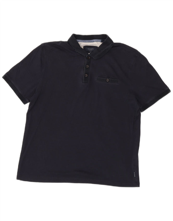 Polo da uomo Ted Baker taglia 4 grande in cotone blu navy