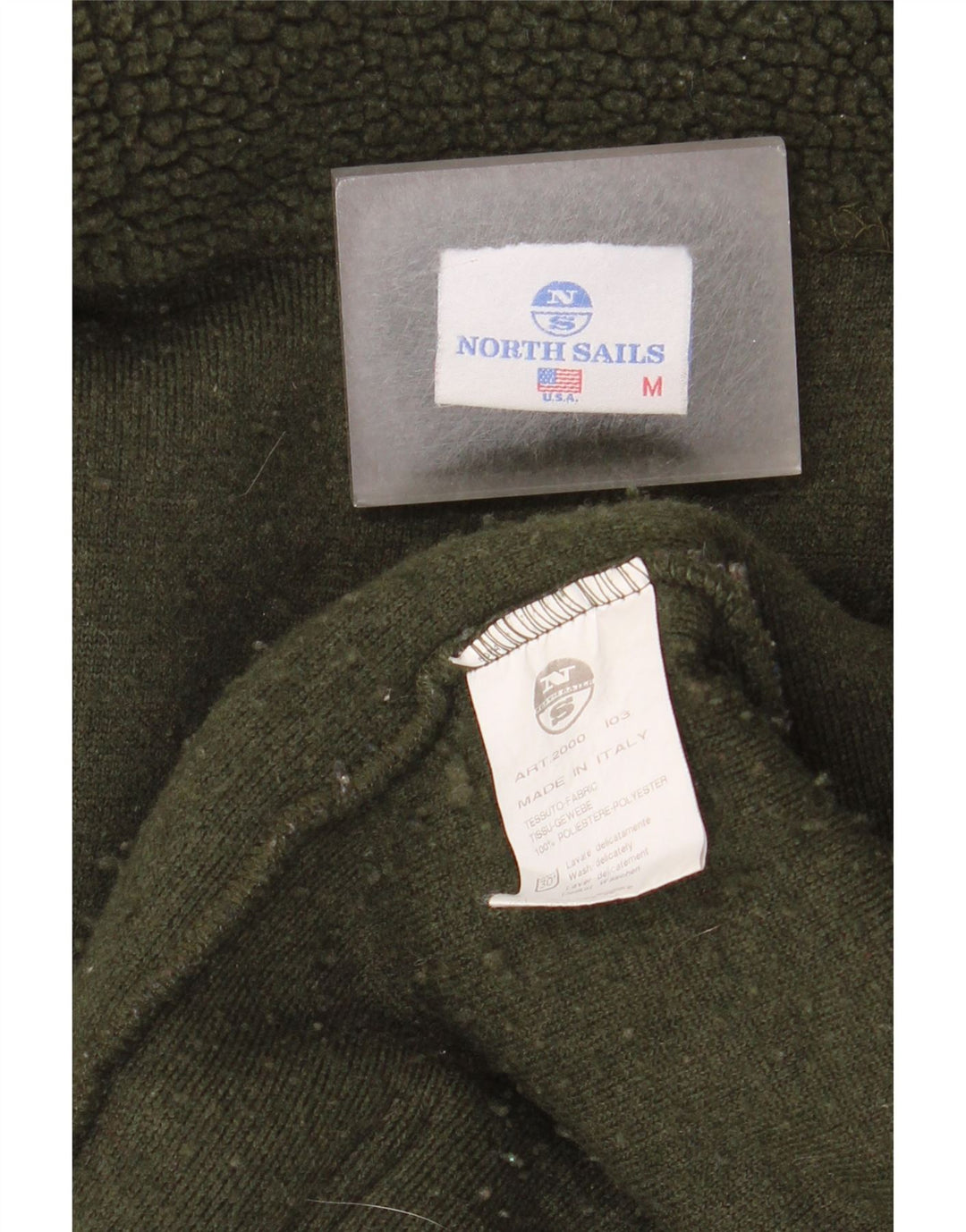 Giacca in pile grafica da uomo North Sails UK 38 Poliestere verde medio