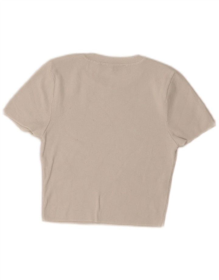 T-shirt corta da donna Zara UK 12 bianca media