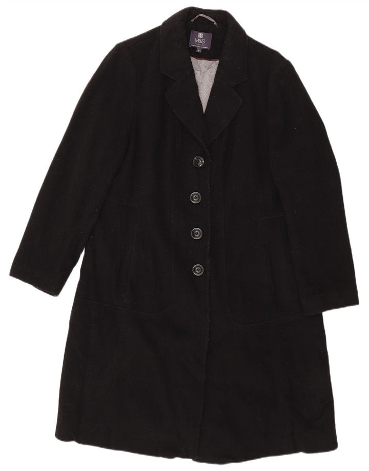 Cappotto da donna Marks & Spencer UK 16 grande lana nera