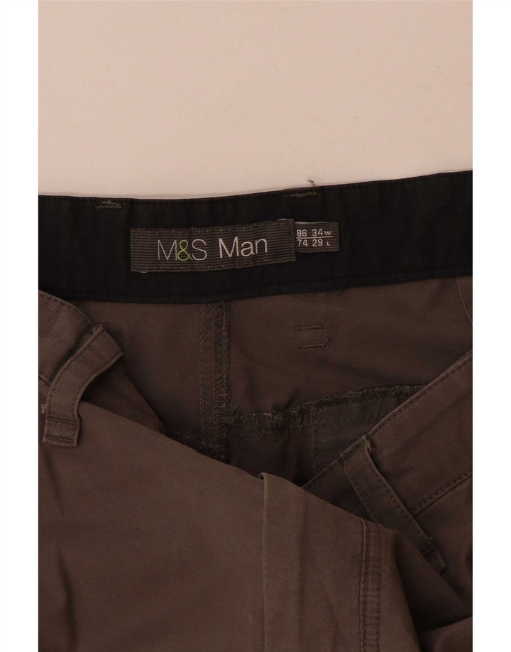 Pantaloni cargo da jogging da uomo Marks & Spencer W34 L29 cotone grigio