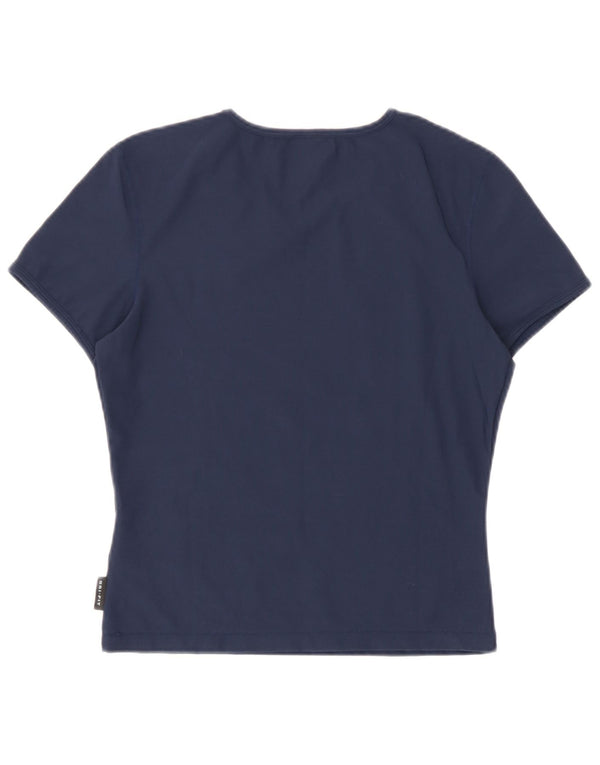 T-shirt da donna Nike Dri Fit Top UK 10/12 poliestere blu navy medio