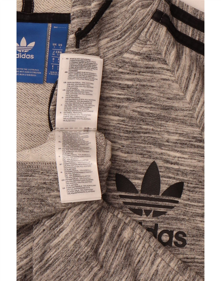 Maglione con cappuccio e zip da uomo ADIDAS piccolo in cotone chiazzato grigio