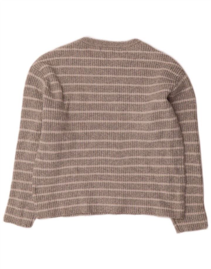 Maglione maglione girocollo da donna Marks & Spencer UK 14 Grigio medio a righe