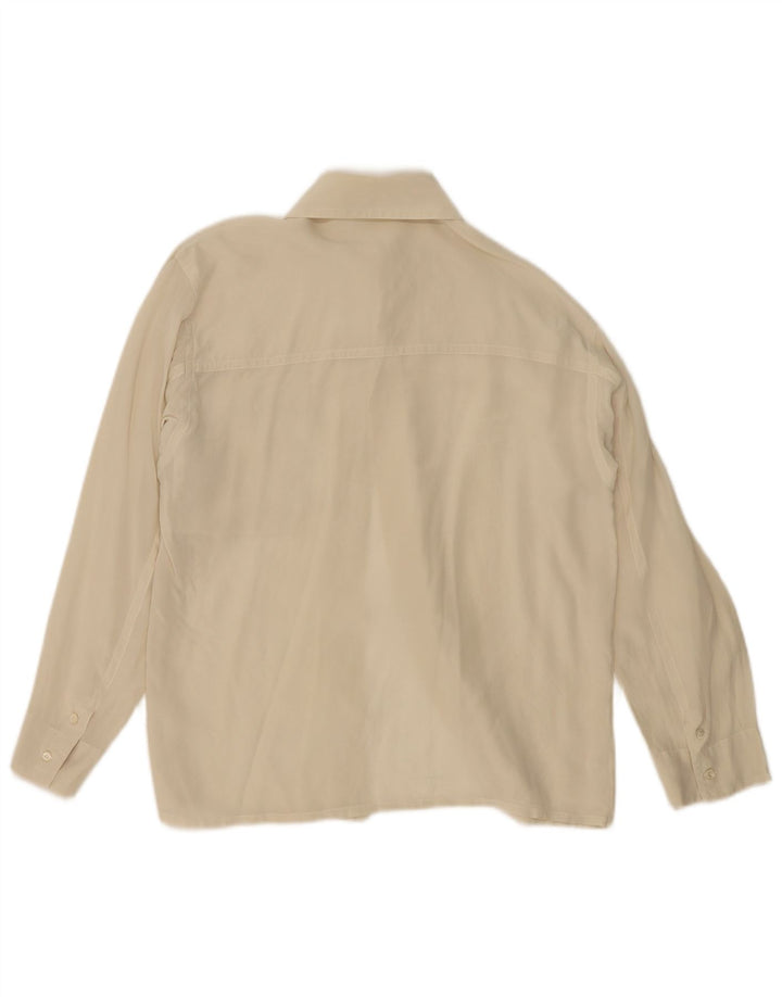 Camicetta camicia vintage da donna UK 12 Beige medio