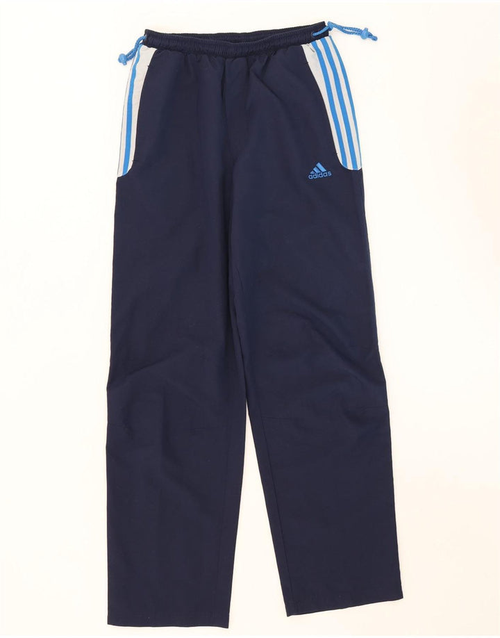 Pantaloni della tuta da ragazzo Adidas 15-16 anni in poliestere color block blu navy