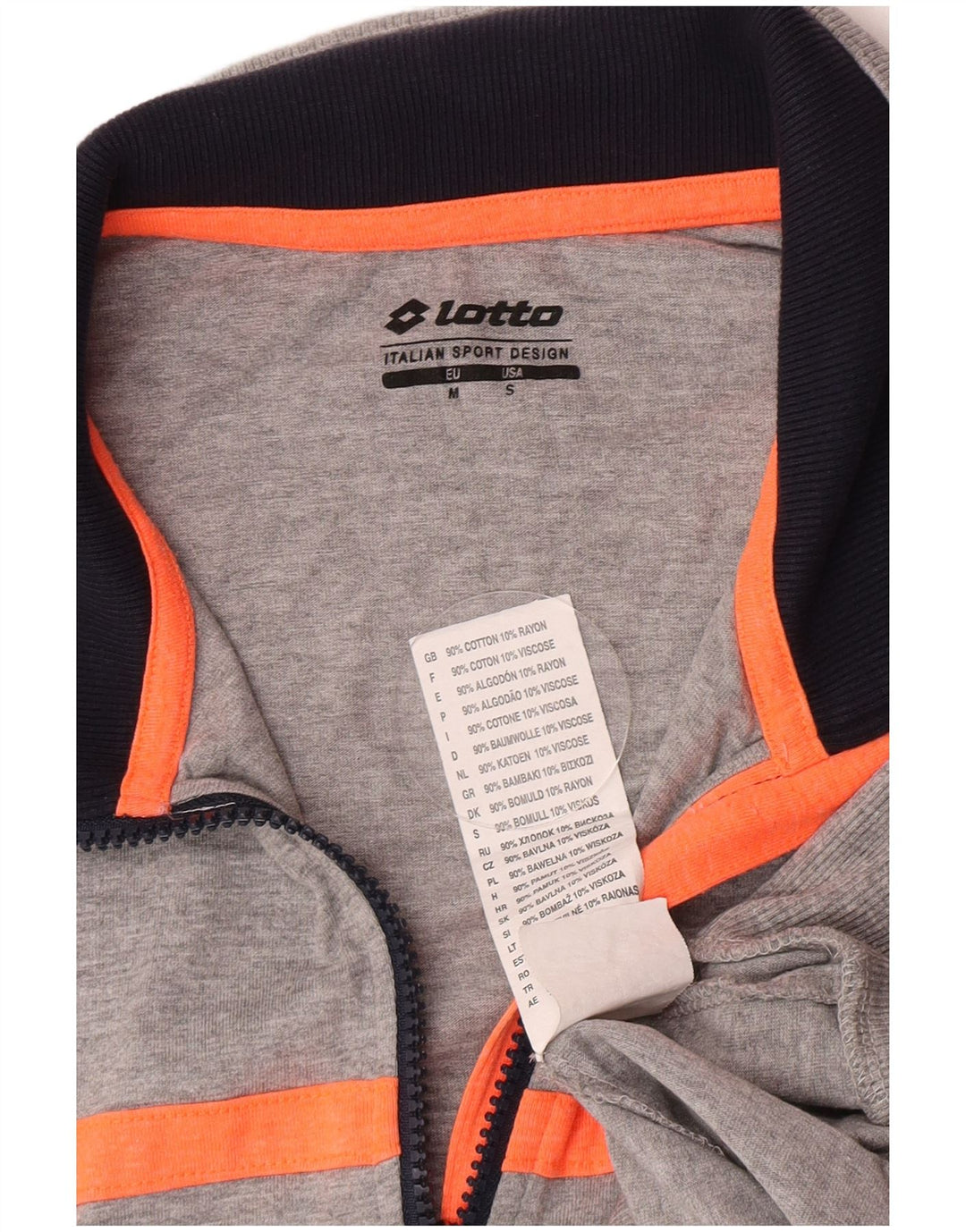 Giacca da ginnastica da uomo Lotto Small in cotone color block grigio