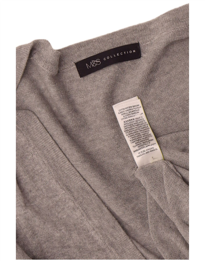 Maglione cardigan da donna Marks & Spencer UK 14 Cotone grigio medio