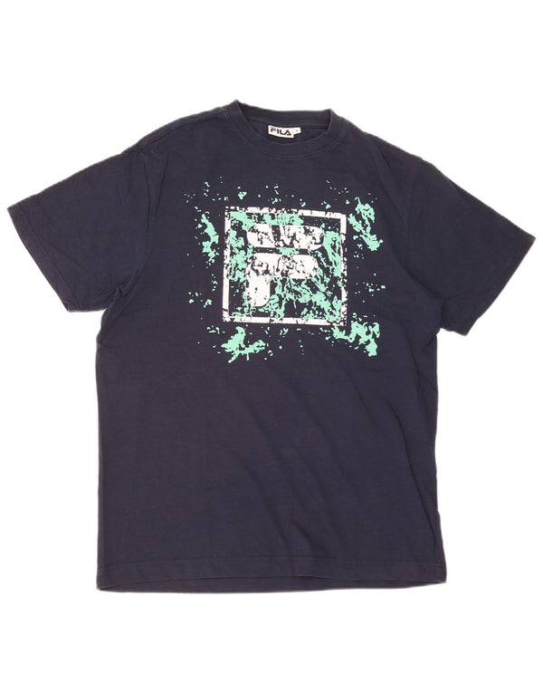 T-shirt grafica da uomo Fila Top Small blu navy