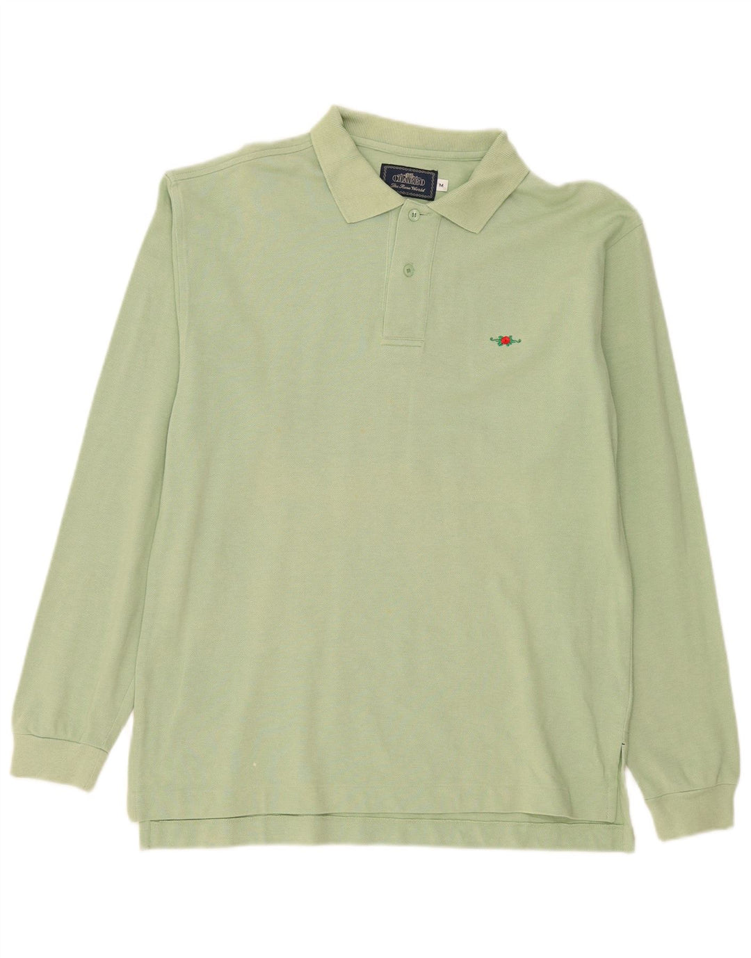 Polo da uomo a maniche lunghe Charro in cotone verde medio