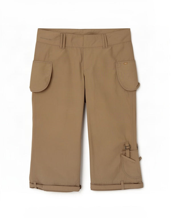 Pantaloni Reebok Capri Cargo da donna UK 14 Large W32 L21 Cotone beige