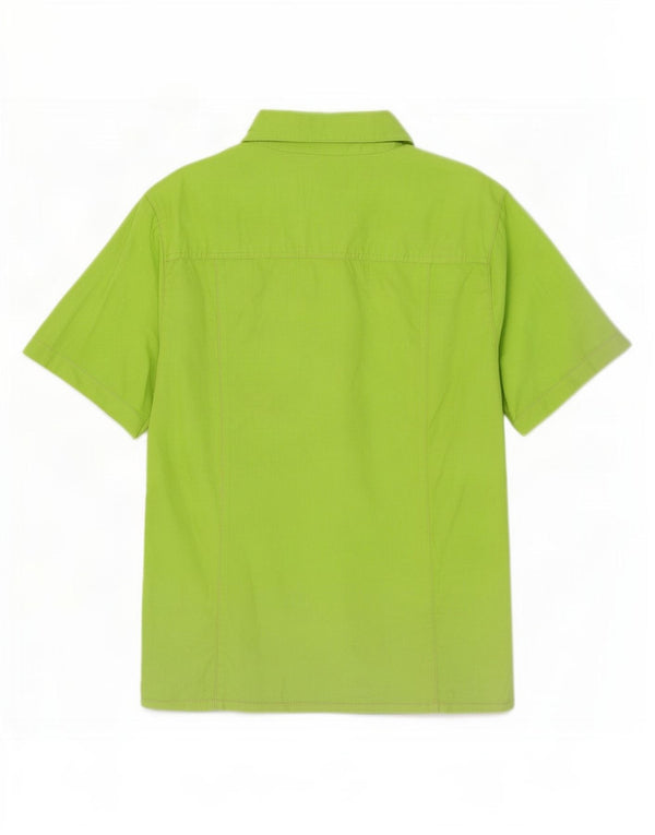 Camicia vintage da donna a maniche corte IT 46 Large in cotone verde