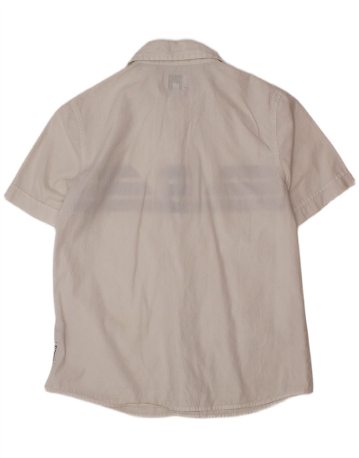 Camicia a maniche corte grafica da ragazzo Armani Junior 9-10 anni a righe bianche
