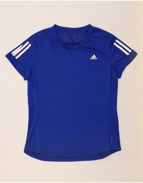T-shirt Adidas Aeroready da donna UK 16/18 grande blu poliestere