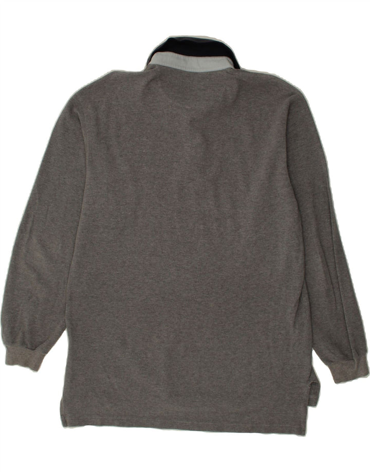 BROOKSFIELD Mens Long Sleeve Polo Shirt IT 50 Medium Grey Cotton Vintage Brooksfield and Second-Hand Brooksfield from Messina Hembry 