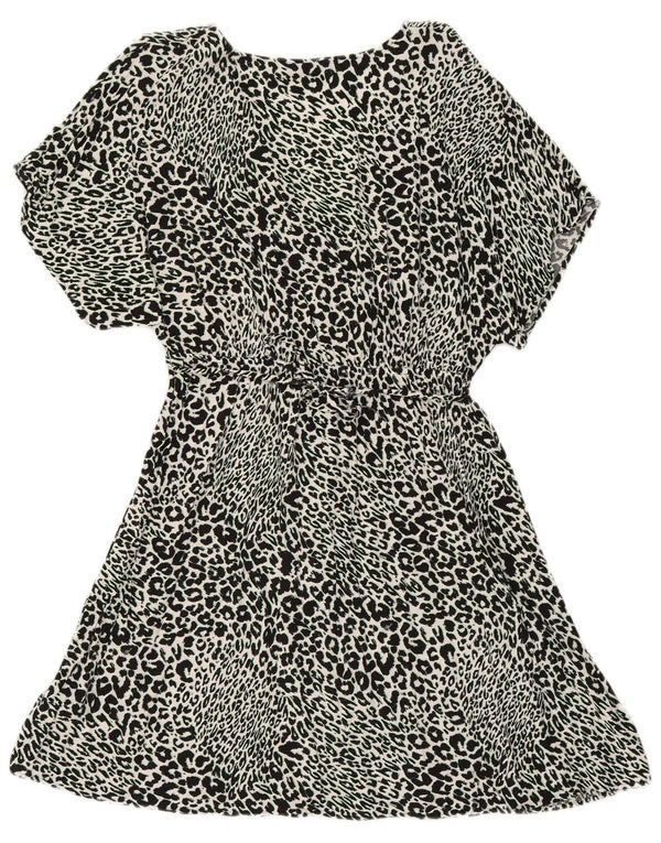 Abito a trapezio da donna Marks & Spencer UK 14 Viscosa con stampa animalier nera media