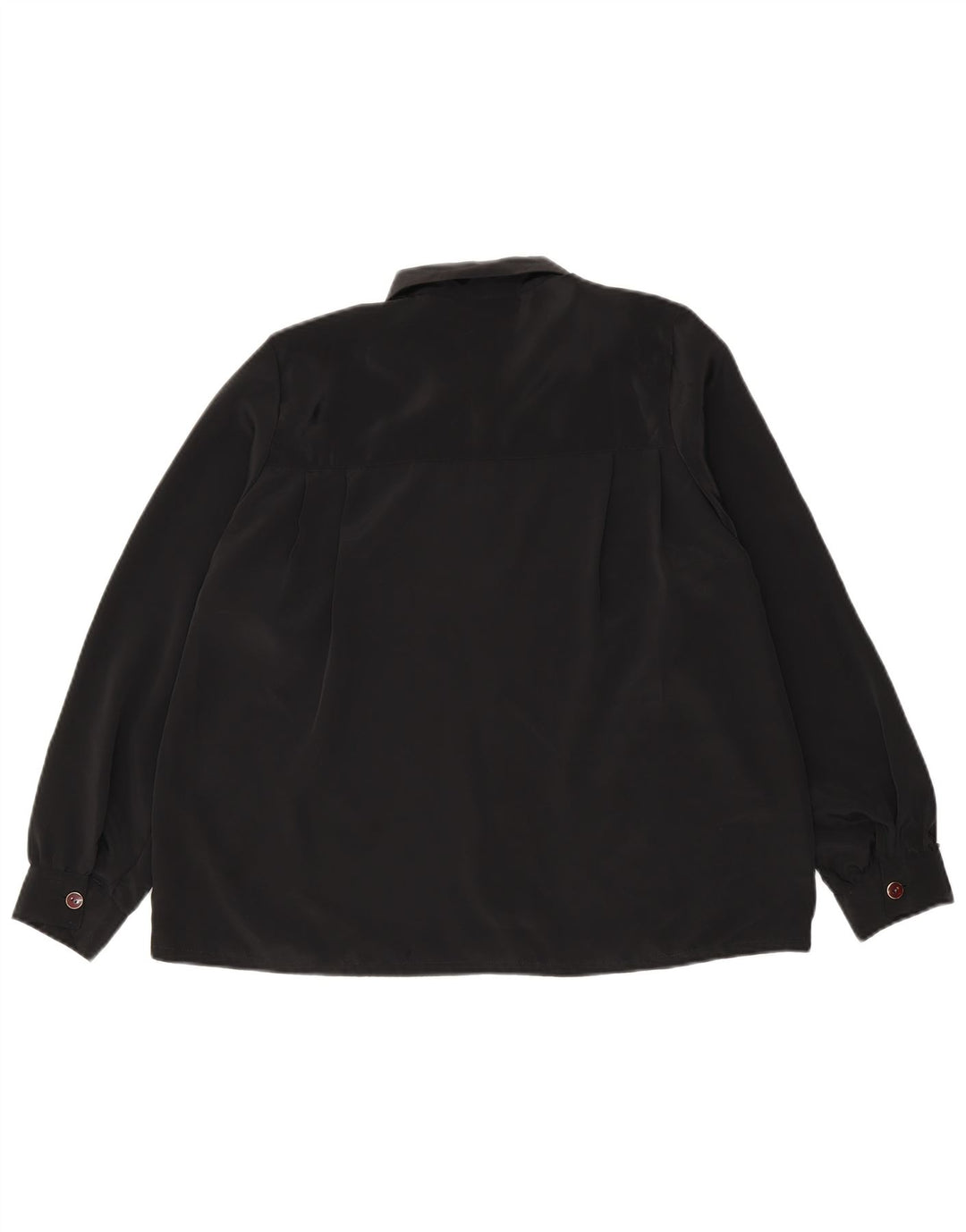 Camicetta camicia vintage da donna UK 14 grande nera