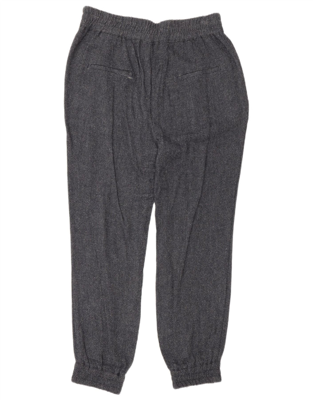 Pantaloni jogging da donna Zara medi W28 L27 viscosa a spina di pesce blu navy