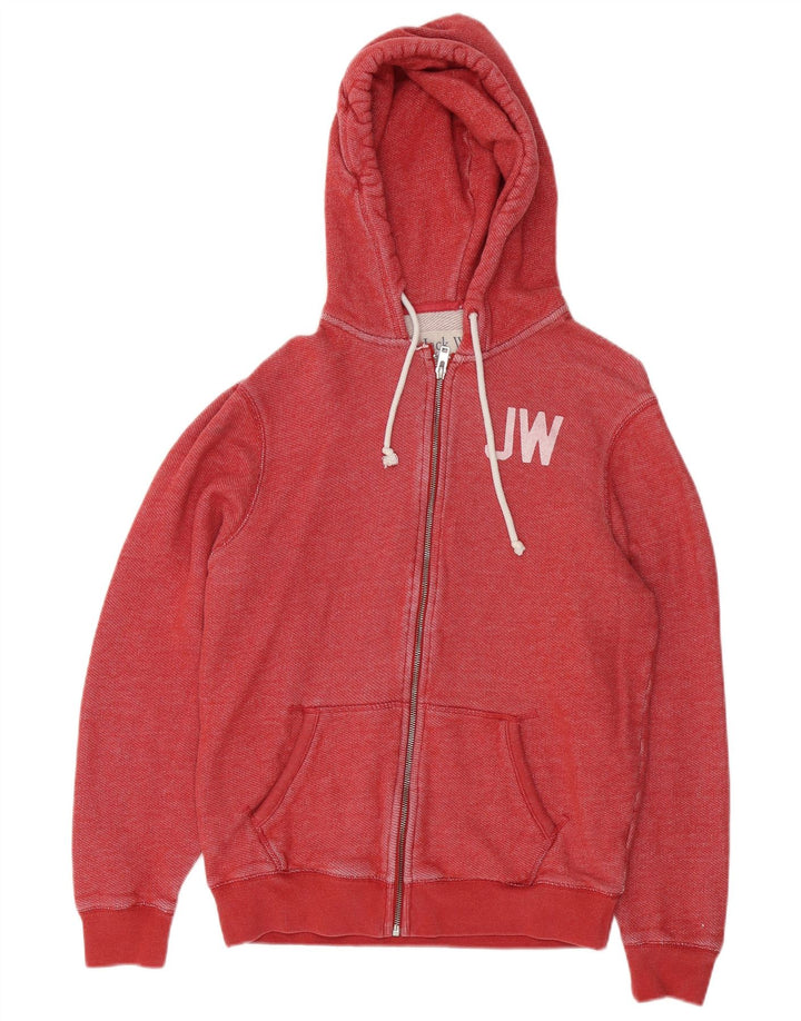 JACK WILLS Maglione con cappuccio e zip grafica da uomo in cotone rosso medio