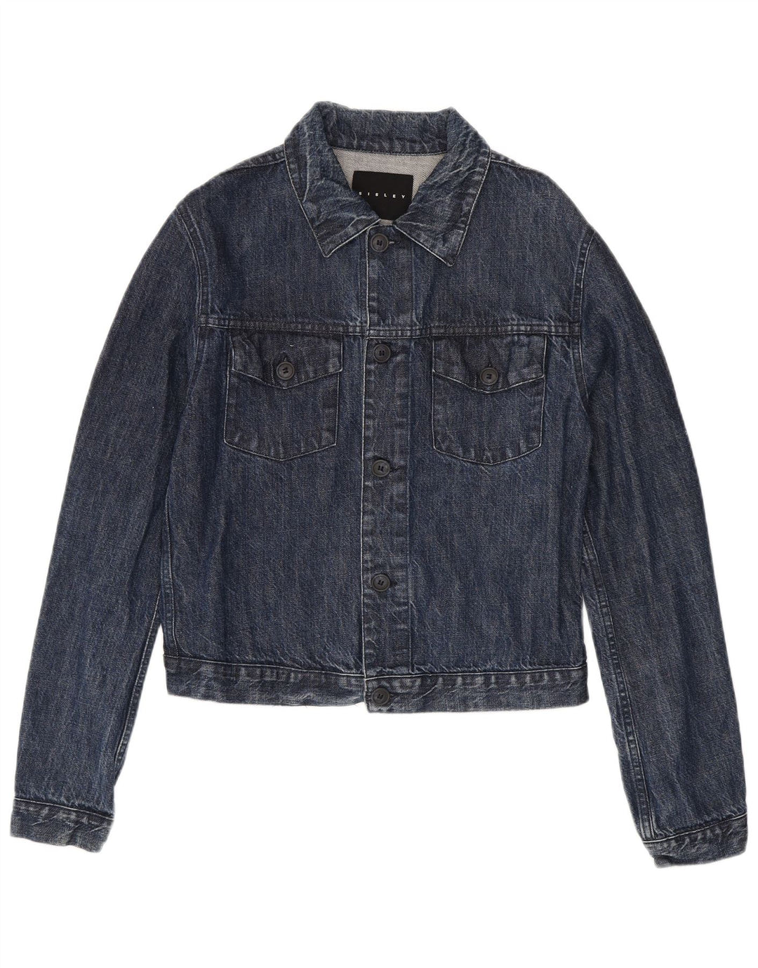 Giacca in denim da donna Sisley UK 14 cotone blu navy medio