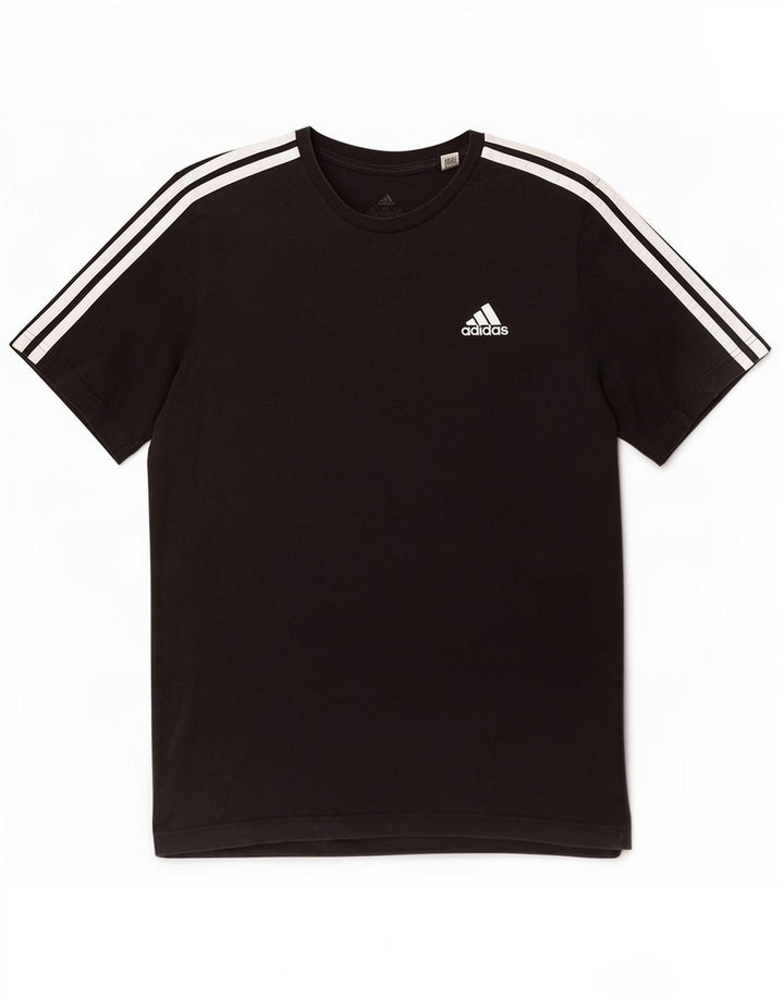 T-shirt Adidas da uomo Top media in cotone nero