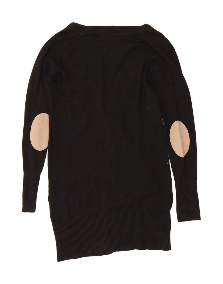 ZARA Womens Longline Cardigan Sweater UK 12 Medium Black Cotton Vintage Zara and Second-Hand Zara from Messina Hembry 