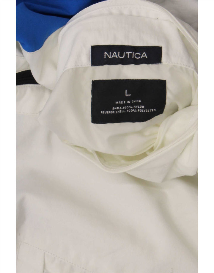 Giubbotto bomber grafico da uomo Nautica UK 42 Large Blu Navy Colourblock