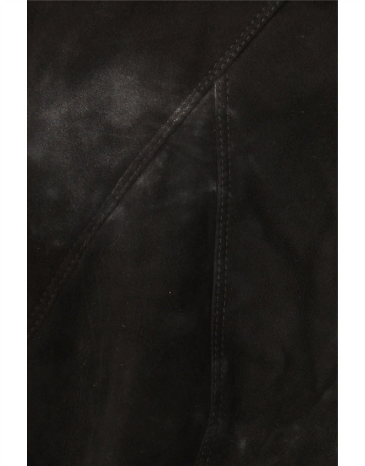 Cappotto vintage in shearling da donna UK 18 XL Nero