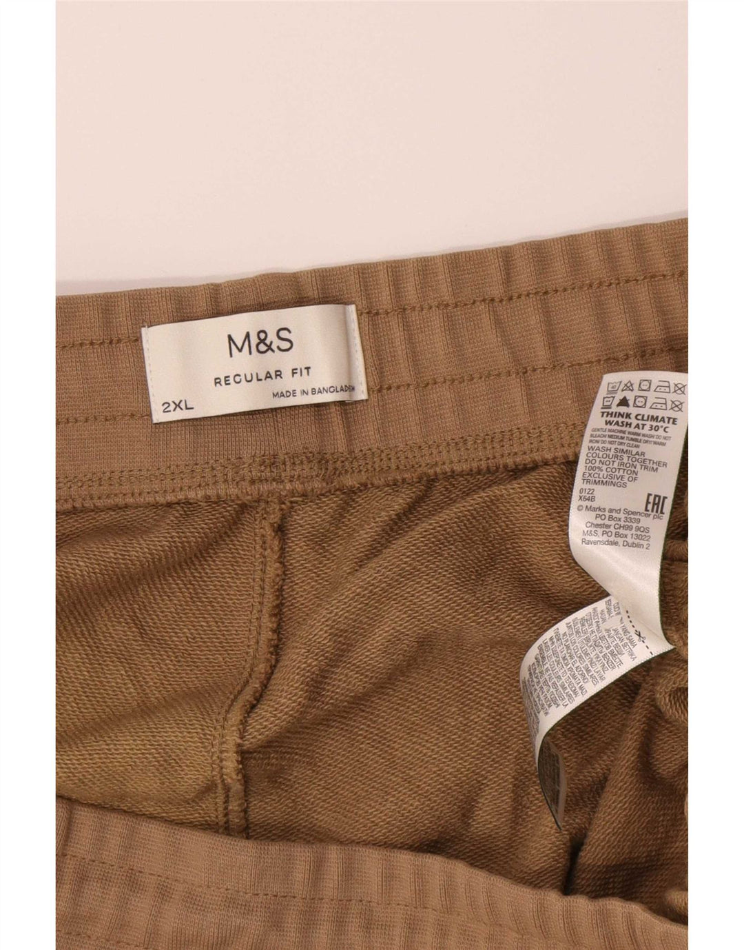 Pantaloncini sportivi vestibilità regolare da uomo Marks & Spencer 2XL cotone beige