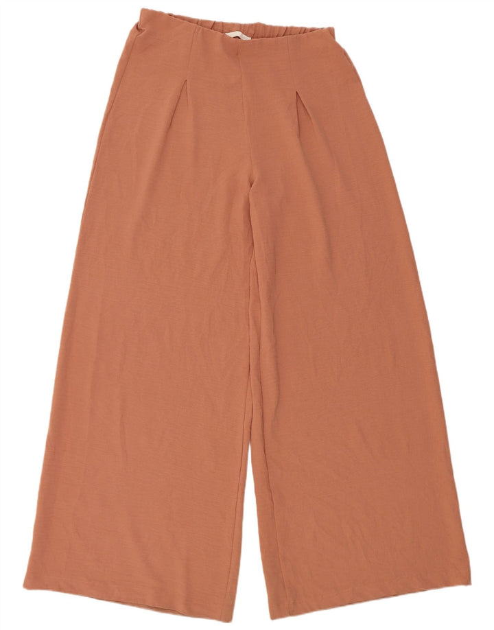 Pantaloni casual a gamba larga da donna Zara Large W32 L32 poliestere marrone