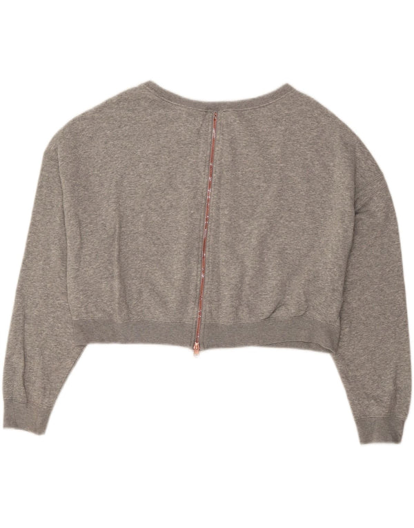 Felpa oversize con grafica corta Nike da donna UK 16 grande grigio