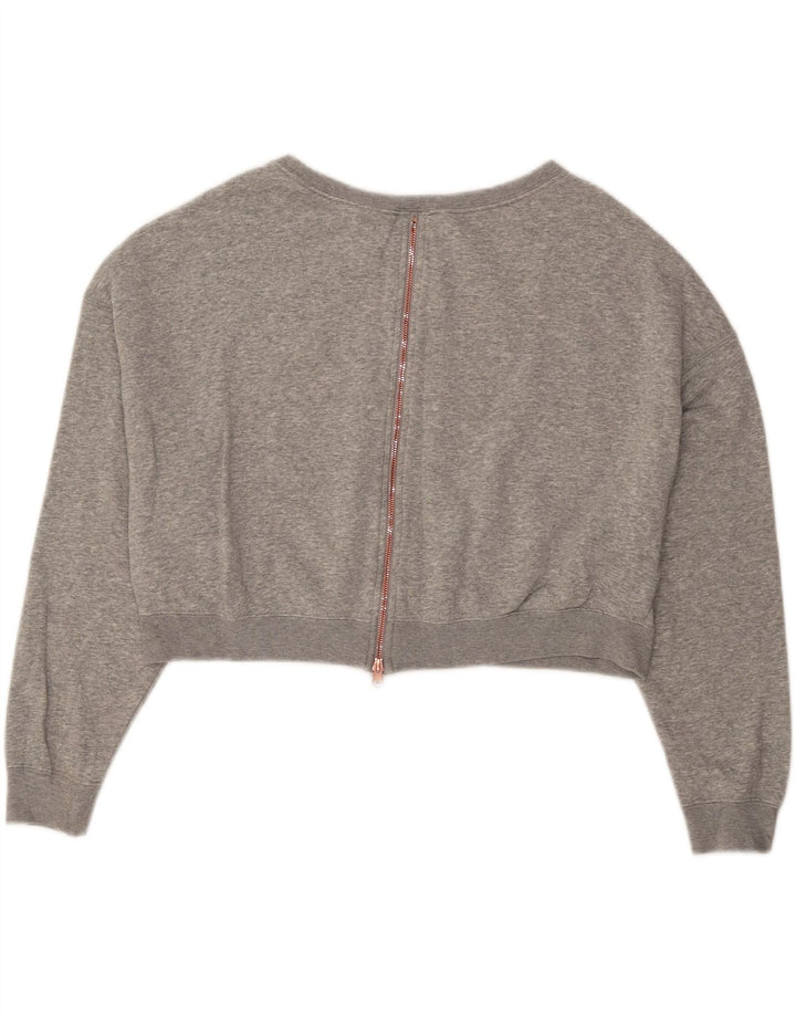 Felpa oversize con grafica corta Nike da donna UK 16 grande grigio