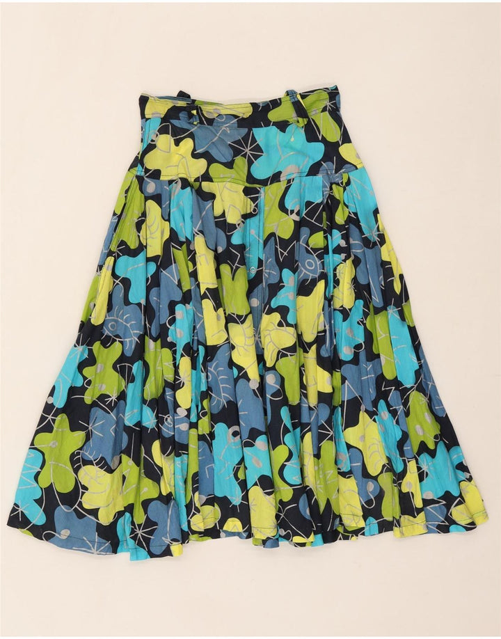 VINTAGE Womens A-Line Skirt IT 42 Medium W26  Multicoloured Floral Vintage Vintage and Second-Hand Vintage from Messina Hembry 