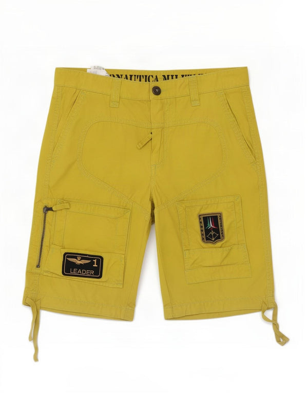 Pantaloncini cargo da uomo Aeronautica Militare IT 46 Small W32 Cotone giallo
