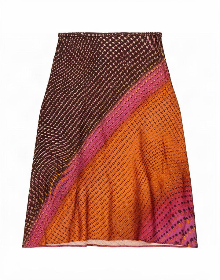 Gonna a trapezio da donna Zara media W28 poliestere maculato multicolore