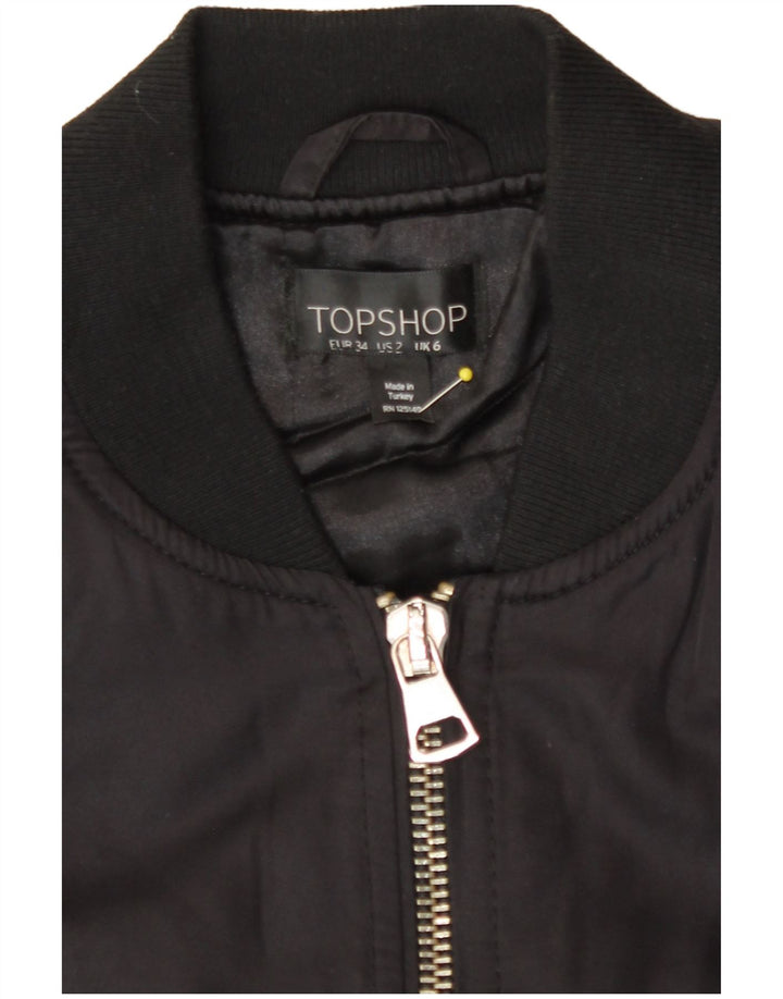 Topshop Bomber oversize da donna UK 6 XS poliestere nero